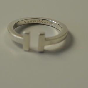 SOLD TIFFANY & CO. T Square Ring Sterling Silver Size 10.5